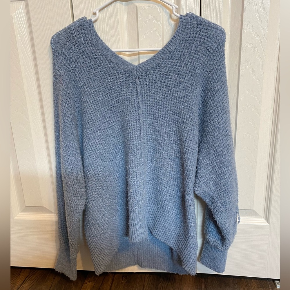 Blue Pink Rose Sweater